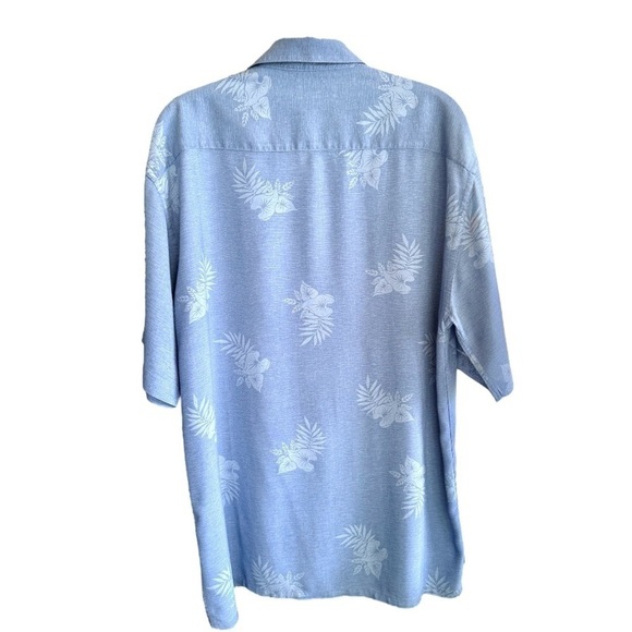PIERRE CARDIN, MENS, BLUE TROPICAL SHIRT. SHORT SLEEVE, BUTTON DOWN. SIZE M - Picture 3 of 4